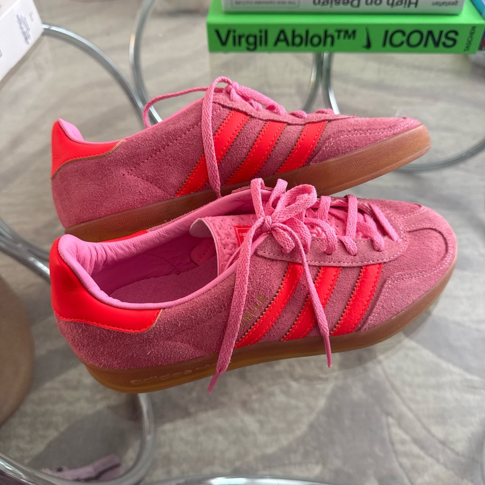 Adidas Women's Pink and Red Gazelle Sneakers - Picture 2 of 4
